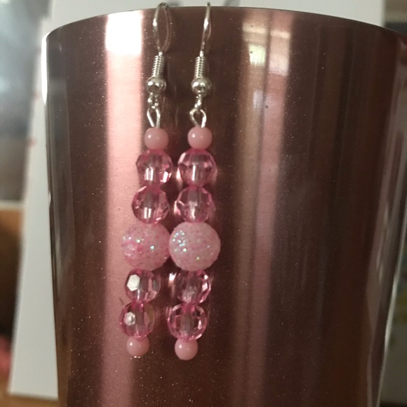 Brand New! Pretty in Pink Earrings- handmade - Picture 2 of 3